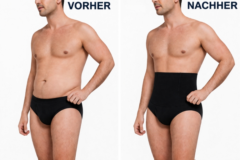 waist compression shorts herren kompressions slip shapewear bauchband schwarz wei&szlig;
