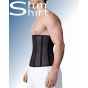Latex waist shaper for men: Flexible, perforated design for a slim waist and lower back support.
