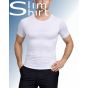 Mannen shapewear t shirt: Verstevigd met Spandex drukpunten voor ondersteuning en compressie.