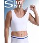 Slim Fit Binder borstcompressie shirt mannen wit vooraanzicht glad silhouet