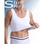 Slim Fit Binder compressie top mannen wit zijaanzicht onzichtbaar onder kleding